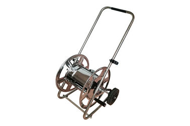 Stainless Steel Metal Hose Reel Cart, Garden Hose Reel Troli Cart Dengan 8 "Roda Padat dan Breaker